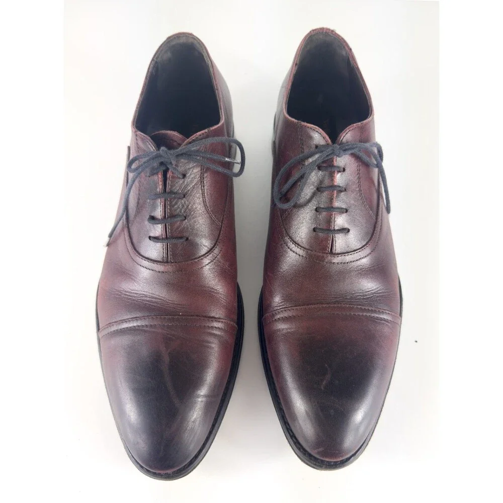 To Boot New York Men's Aidan Cap Toe Oxfords Burnished Cognac Brown US 11